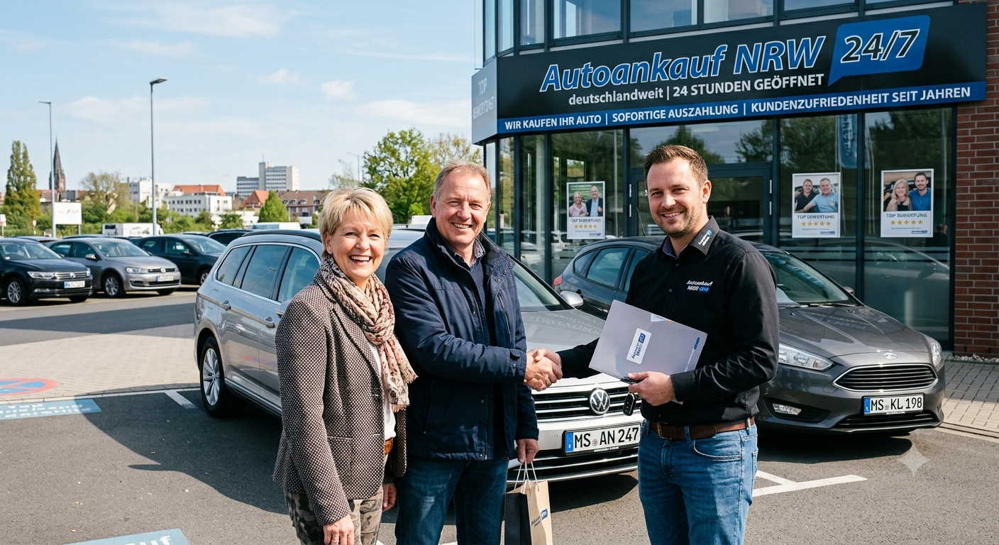 Kundengespräch vor dem Autoankauf NRW 24/7 Standort